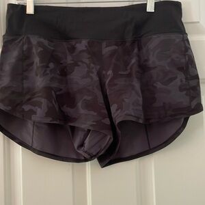 Lululemon black camouflage shorts. Size 10